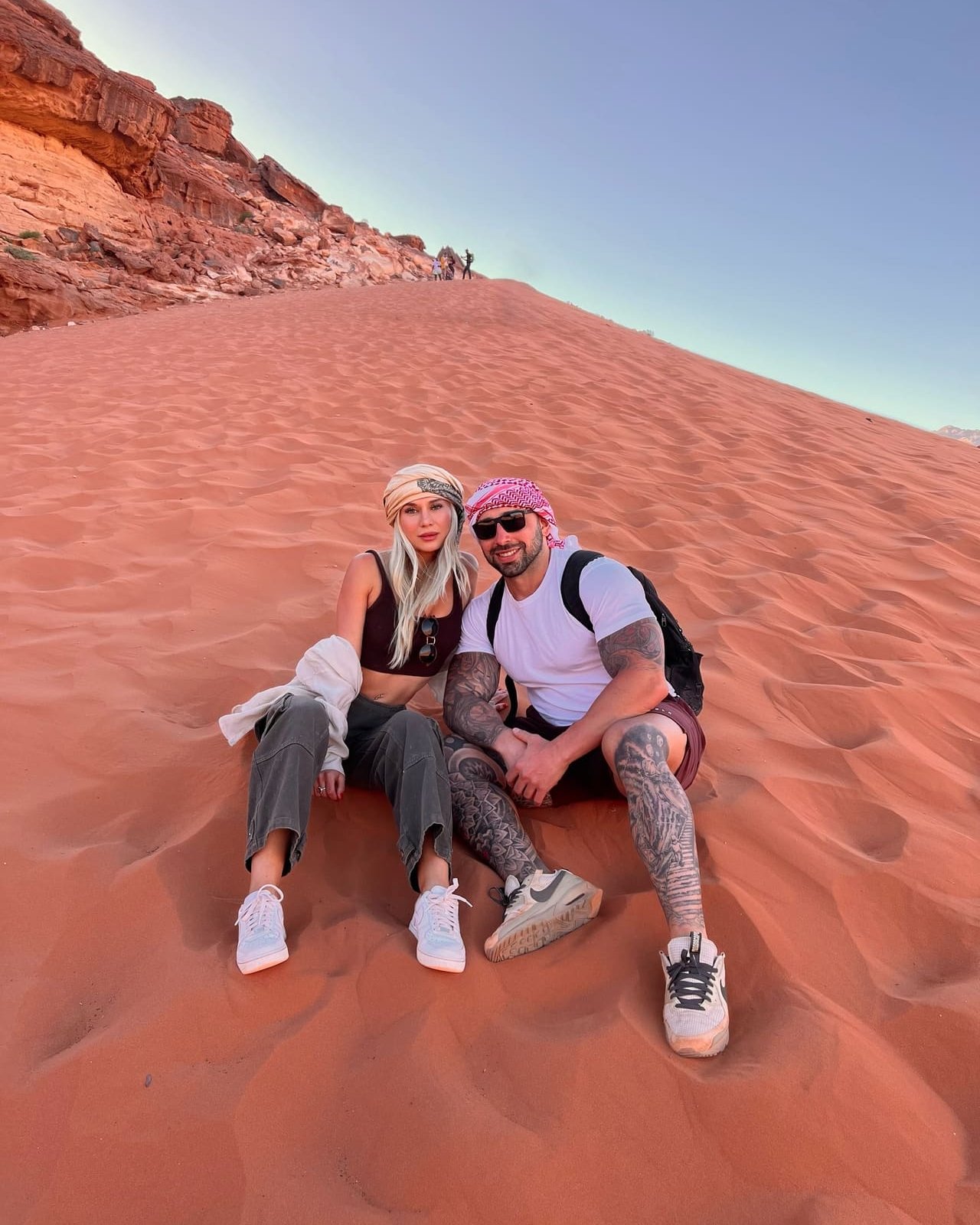 Mark and Anna on the sands of Wadi Rum