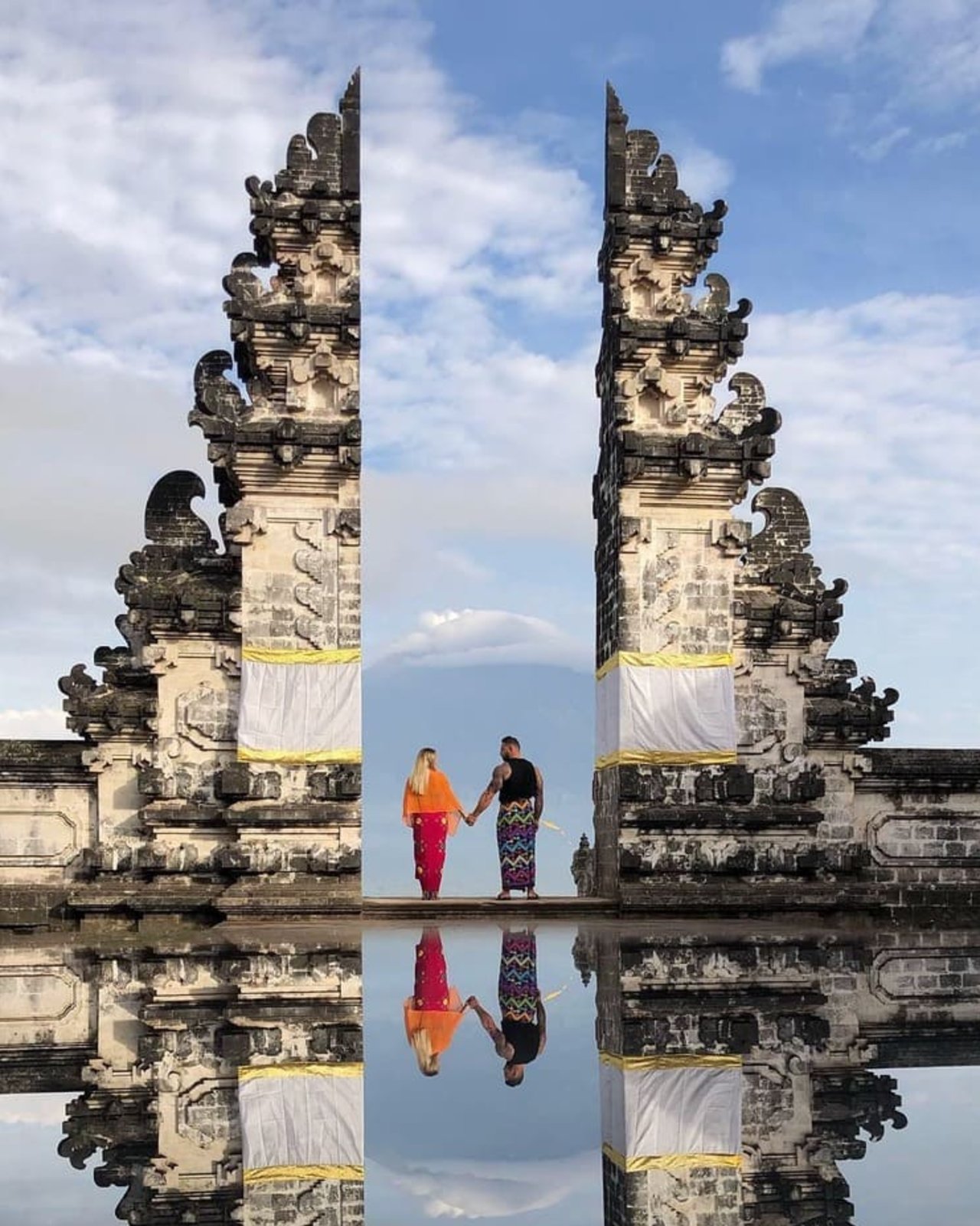 Mark and Anna at the gates of heaven in Bali | Vacationary